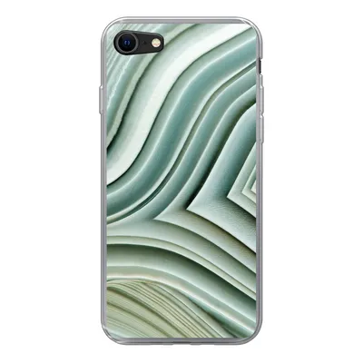 Produktbild von MuchoWow® Handyhülle Schutzhülle Hülle für iPhone SE 2020 Naturstein - Abstrakt - Grau Silikon Softcase Handy Hülle - Kartenbesitzer