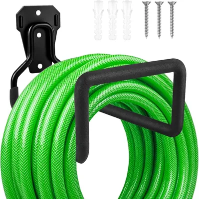 Produktbild von Gartenschlauchhalter, Wandmontierter Gartenschlauchhalter, Stahl-Wasserschlauchhalter für die Wand, Robuster Schlauchhalter für die Außenlagerung