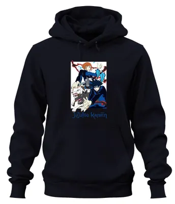 Zdjęcie produktu dla Jujutsu Kaisen Fushiguro Nobara Shikigami Dogs Anime Vintage Uni Bluza z kapturem, granatowy, S