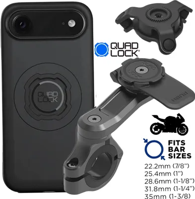 Produktbild von QUAD LOCK Motorrad Lenker Handyhalterung PRO + Vibrationsdämpfer + MAG Hülle für iPhone 17 Air