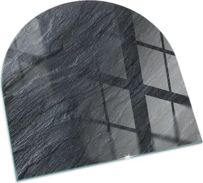 Produktbild von Texturierte Steinoberfläche – Glasbodenplatte für – Kaminofen – Kaminplatte Glas – Schutzglas – Funkenschutzplatte –Glasbodenplatte Feuerfeste – Hitzeschutzplatte – Bodenschutz aus Glas – 100x100 cm