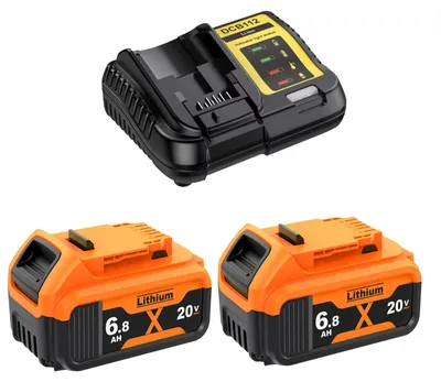 Immagine prodotto di Batteria di ricambio, capacità 6800 mAh, compatibile con 20 V, 2BAT1CHARGER