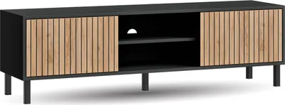 Produktbild von Planetmöbel Liora TV-Schrank 150 cm Anthrazit Gold Eiche Fernsehschrank für Wohnzimmer