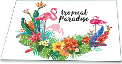 Produktbild von Herdabdeckplatte Glaskeramikfeld Spritzschutz Glas Universal Deko 80x52 Blumen Bunt