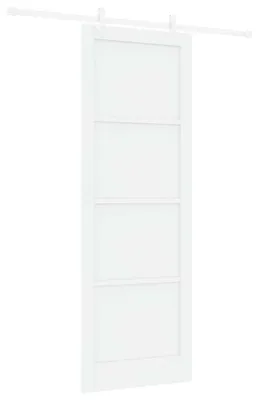 Image de vidaXL Porte coulissante blanche 83 x 232 cm Bois de pin massif