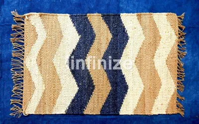 Imagen del producto de Alfombra de yute tejida a mano, estilo bohemio, de 60x90 cm, ideal para la meditación