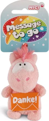 Produktbild von Nici 42729 Message to Go Loop 8cm Einhorn Merry Heart - Danke
