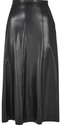 Produktbild von Urban Classics Damen Rock Ladies Synthetic Leather Midi Skirt Black XS
