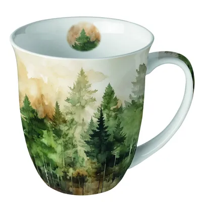 Produktbild von Porzellan-Becher 0,4 L - Evergreen trees