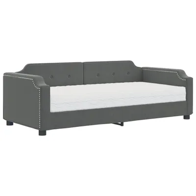 Produktbild von vidaXL Tagesbett mit Matratze Dunkelgrau 90x190 cm Stoff