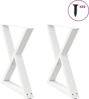 Zdjęcie produktu dla Nogi do stołu jadalnego 2 szt. Białe 70x(72-73,3) cm Stal