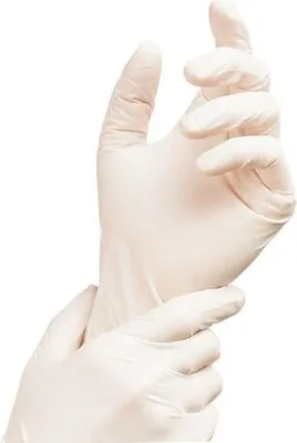 Produktbild von 100x Latex Einweghandschuhe weiß ungepudert Größe L