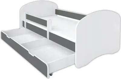 Produktbild von BDW, Kinderbett Jugendbett mit Schublade & Matratze, Grau, 180x80