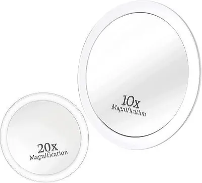 Zdjęcie produktu dla Lusterko kosmetyczne powiększające 20X 10X przyssawka zestaw 2 szt.
