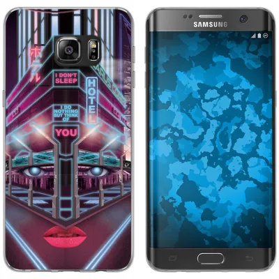 Produktbild von PhoneNatic Case kompatibel mit Samsung Galaxy S7 Edge Silikon-Hülle Retro Wave Cyberpunk.02 M5