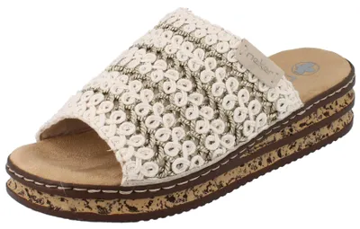 Produktbild von RIEKER Damen Schlupf Pantolette beige Textil - Größe: 38
