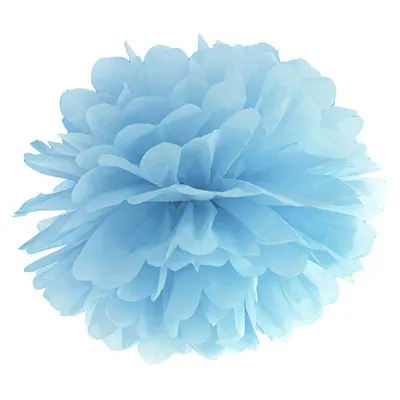 Immagine prodotto di Pompon di carta velina blu 35 cm