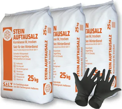 Produktbild von 3x Steinauftausalz Kornklasse M | Sack (25 kg)