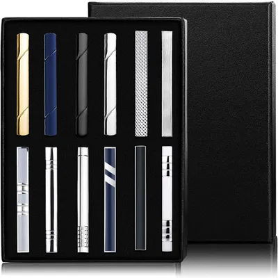 Produktbild von 10-12 Stück Herren Krawattennadel Set - Messing Krawattenhalter