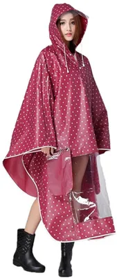 Produktbild von Regenmantel Wasserdicht mit Reflektierendes Band Motorrad Regenponcho,Regenschutz Schnell Trocknend Regencape Atmungsaktiv mit Kapuze,Regenbekleidung für Fahrrad Regenschutz Eva