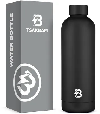 Immagine prodotto di Borraccia in acciaio inossidabile, capacità 675 ml, thermos, bottiglia sportiva, metallo, a prova di perdite, adatta per bevande gassate, colore nero