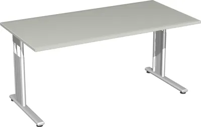 Produktbild von Geramöbel Schreibtisch höhenverstellbar, 1600x800x680-820, Lichtgrau/Silber, S-617103-LS