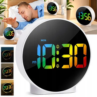 Zdjęcie produktu dla Cyfrowy zegar elektroniczny LED HD stołowy 3D podwójny budzik EDUP
