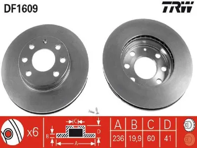 Produktbild von TRW Bremsscheiben (2 Stück) Vorderachse DF1609