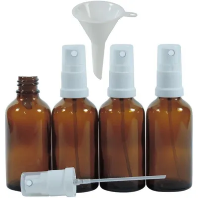 4 Apothekersprayflaschen 50 ml Braunglas mit Zerstäuber