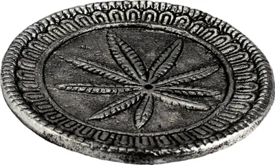 Produktbild von Räucherstäbchenhalter - Schale - Ornamentik - silber - Hanfblatt