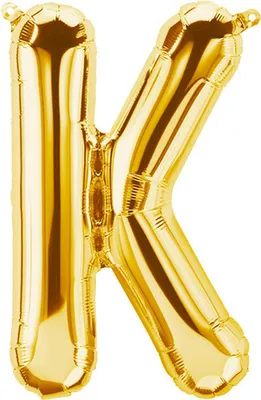Zdjęcie produktu dla Balon foliowy litera K, złoty, ok. 40 cm, do napełniania powietrzem