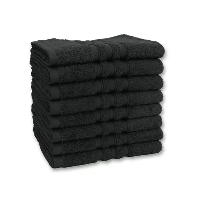 Produktbild von Vency Premium 8er Pack Handtuch Set - 100% Baumwolle - Saugfähige und langlebige Handtücher, Größe 40x70 cm, Schwarz