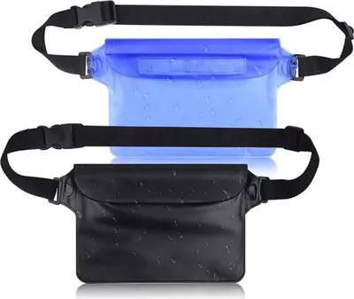 Produktbild von Wasserdichte Tasche/Hülle mit verstellbarem Riemen, schützt Handy, Geld, Karten und Schlüssel, ideal zum Schwimmen, Rafting, Kajakfahren, Bootfahren, Camping, Wandern und Angeln – 2er-Pack