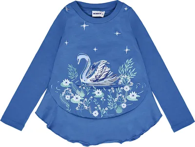 Produktbild von Mädchen-T-Shirt langärmlig Swan  - Blau - 110