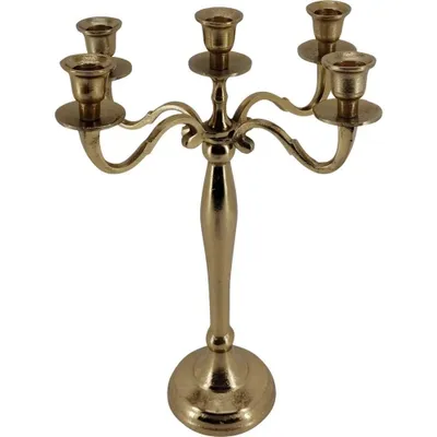 Produktbild von Kerzenständer Kerzenhalter Brush gold 40,5cm 5-armig sehr edel