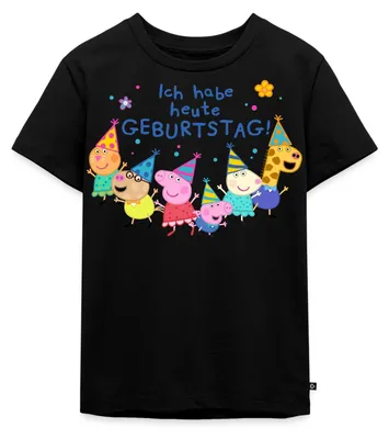 Produktbild von Spreadshirt Peppa Pig Geburtstagsdesign Mit Spruch Kinder Premium T-Shirt, 122/128 (6 Jahre), Schwarz