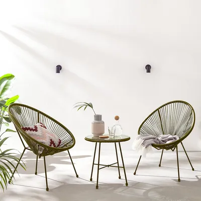Produktbild von home24 Sitzgruppe - 3-teilig - Stahl / Polyrattan