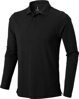 Productafbeelding van Elevate Heren Oakville Poloshirt met lange mouwen, model PF1821 (maat M), kleur zwart