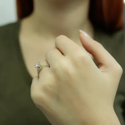 Produktbild von 0,53 Carat Diamant Solitär Ring Antragsring 14 Karat Weißgold