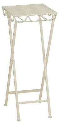 Image de Table pour plantes d'extérieur Mica Decorations Rosalie – Support pour plantes d'intérieur 68 x 28 cm – Pliable – Fer – Blanc cassé