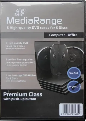 Produktbild von 5x MediaRange 5fach 5er DVD CD Box Hülle black