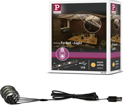 Image de Paulmann USB LED Stripe Parasol-Light Éclairage de l'abat-jour Set de base 4x40cm