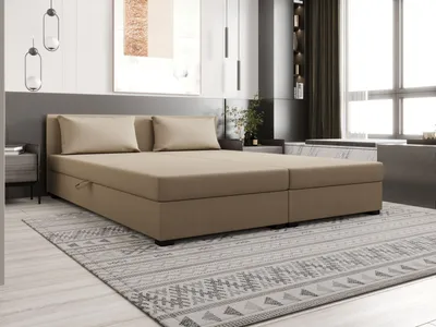 Obrázek produktu pro Kontinentální manželská postel 180x200 ROSIE 14 - světle hnědá