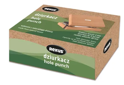 Obrázek produktu pro Dziurkacz biurowy Rexus do papieru z uchwytem ergonomicznym