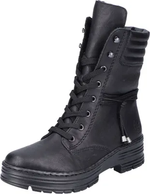 Produktbild von Rieker Damen Boot Stiefelette Schaftabschluss gesteppt Reißverschluss X8521, Größe:38 EU, Farbe:Schwarz