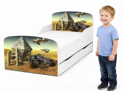 Produktbild von Bayagu Weißes Kinderbett 140x70cm mit Matratze Schublade und Lattenrost