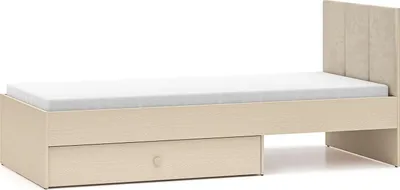 Produktbild von Kinderbett – Jugendbett – Einzelbett – Polsterbett – MEVEL 08 – Sonoma Eiche – 94 cm – Modernes Einzelbett mit Polsterkopfteil