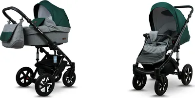Produktbild von BabyLux® Sky Lark | 2in1 Kinderwagen Set | Grey Flex Green | Kombikinderwagen | Kinderwagenset |