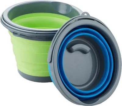 Produktbild von Famanu Faltbare Eimer 2 Stück, 5 Liter - Blau und Grün