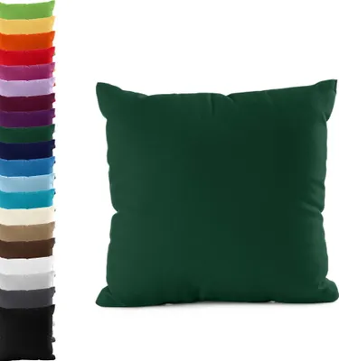 Produktbild von DOPPELPACK Kissenbezüge 40x40cm JERSEY Kissenbezug 100% Baumwolle 160gr/m² Kissenhülle Kissen, Farbe: Dunkelgrün